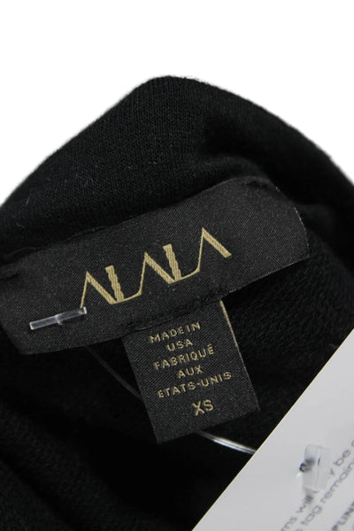 ALALA Womens Black V-Neck Cardigan Rayon Long Sleeve Size XS