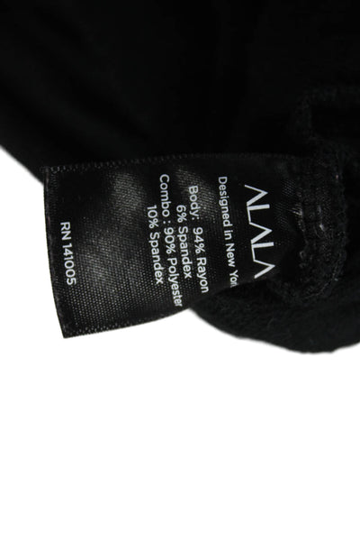 ALALA Womens Black V-Neck Cardigan Rayon Long Sleeve Size XS