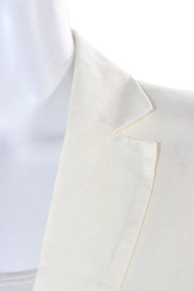 Cami NYC Women Basic Jacket Ivory Button Linen Cotton Long Sleeve Size 2XS
