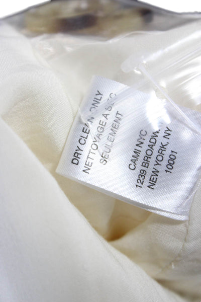 Cami NYC Women Basic Jacket Ivory Button Linen Cotton Long Sleeve Size 2XS