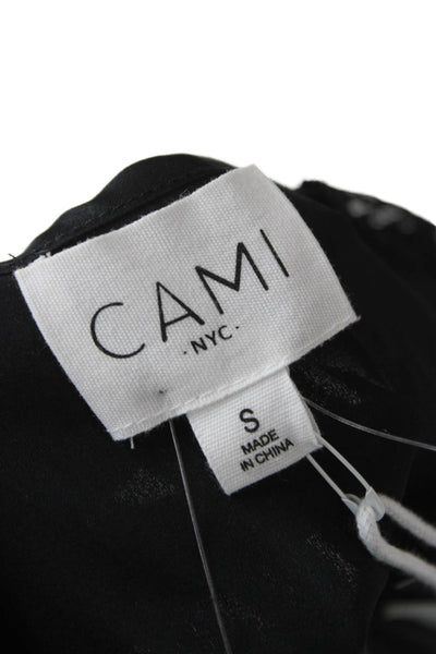 Cami NYC Women Silk V-Neck Tank Black Sleeveless Solid Size S