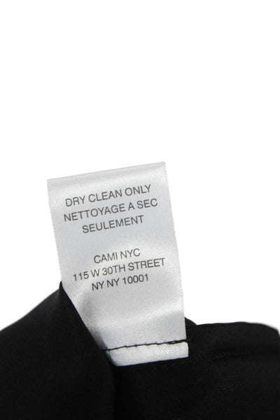 Cami NYC Women Silk V-Neck Tank Black Sleeveless Solid Size S