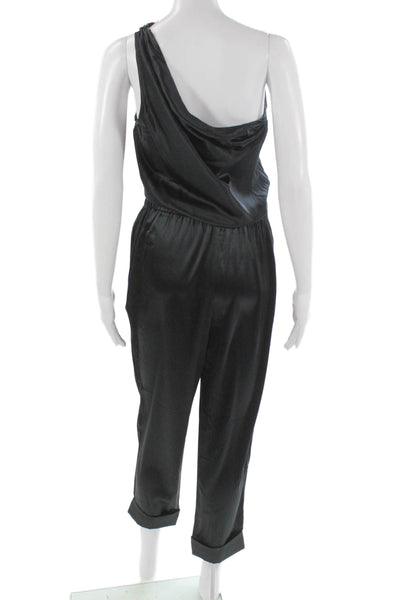 Cami NYC Womens One Shoulder Silk Jumpsuit Sleeveless Black Size S