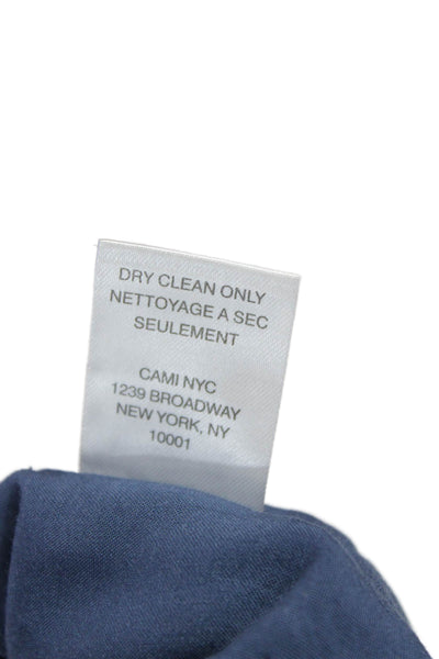 Cami NYC Women Paperbag Shorts Blue Drawstring Linen Cotton Size 2XS