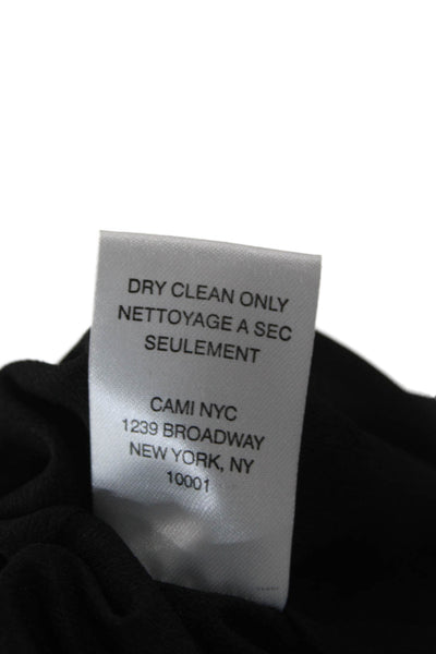 Cami NYC Women Silk One Piece Bodysuit Black V-Neck Long Sleeve Size 2XS