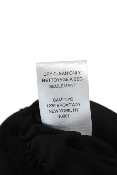 Cami NYC Women Silk V Neck Long Sleeve One Piece Bodysuit Black Size XS