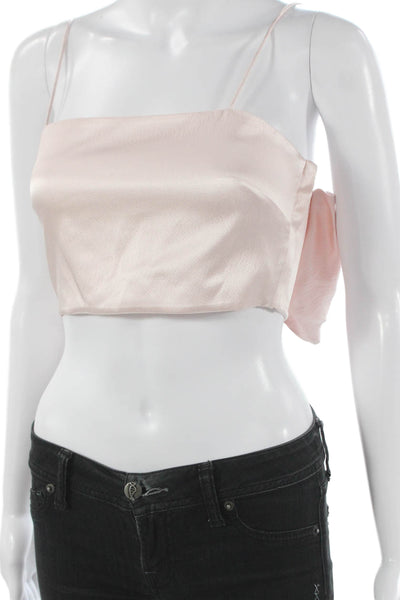 Love Shack Fancy Womens Pink Silk Square Neck Camisole Sleeveless Size 0