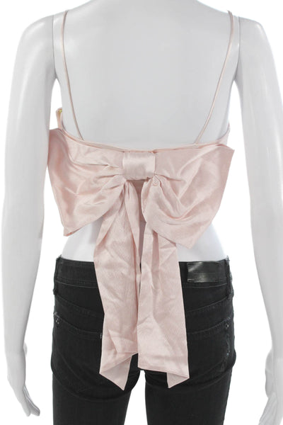 Love Shack Fancy Womens Pink Silk Square Neck Camisole Sleeveless Size 0