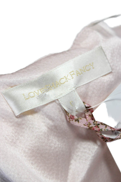 Love Shack Fancy Womens Pink Silk Square Neck Camisole Sleeveless Size 0