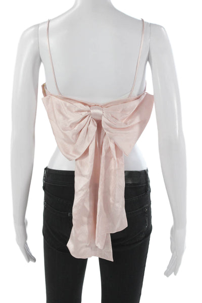 Love Shack Fancy Women Camisole Pink Silk Square Neck Sleeveless Size 2