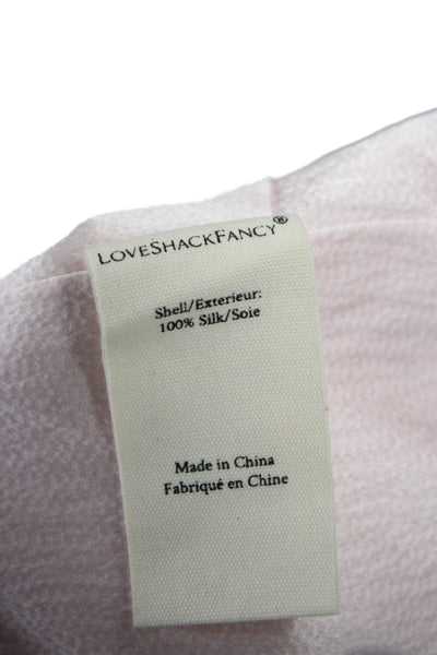 Love Shack Fancy Women Camisole Pink Silk Square Neck Sleeveless Size 2