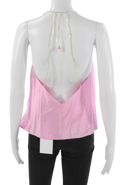 Cami NYC Women Silk Cowl Neck Sleeveless Camisole Pink Size S