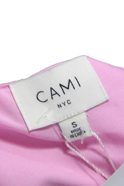 Cami NYC Women Silk Cowl Neck Sleeveless Camisole Pink Size S