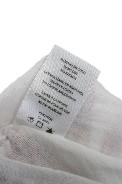 Rails Women Collared Cotton Button Up Long Sleeve Basic White Top Size M