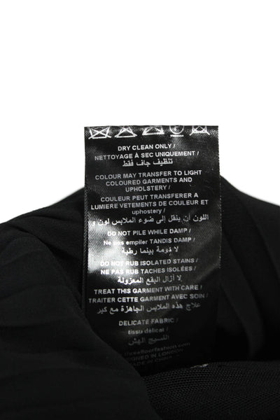 Three Floor Womens Fit & Flare Dress Black Long Sleeve Knee Length Size 8