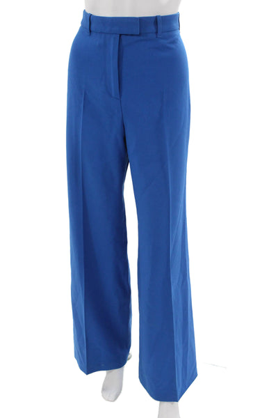 Zara Womens Dress Pants Blue Polyester Solid Zip Size S