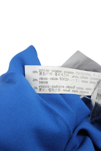 Zara Womens Dress Pants Blue Polyester Solid Zip Size S