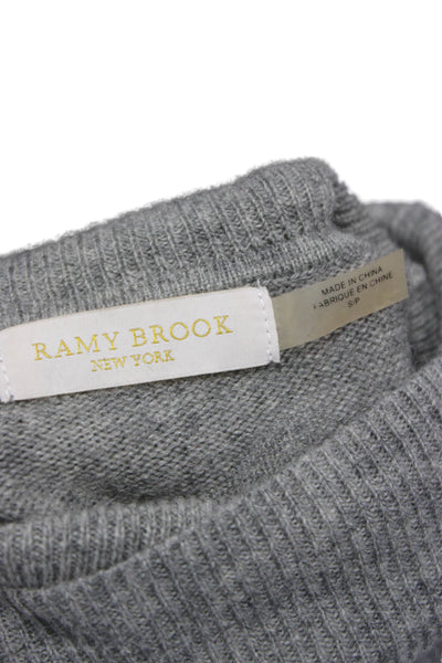 Ramy Brook Women Gray Wool Blend Turtleneck Pullover Sweater Petite Size S