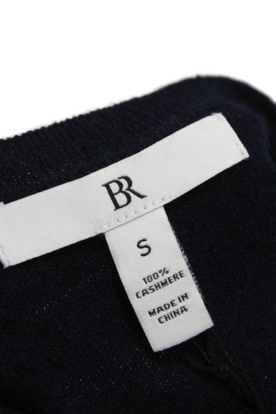 BR Womens Cashmere Sleeveless Crew Neck Vest Blue Solid Size S