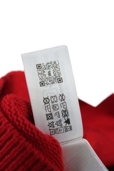 Zara Womens Pullover Sweater Collared Viscose Long Sleeve Red Size M