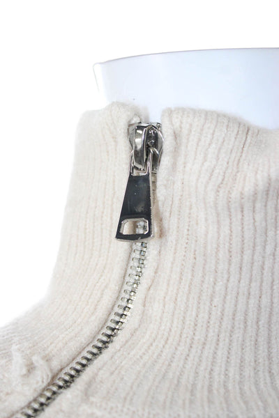 Zara Women Pullover Turtleneck Striped Long Sleeve Beige Size S