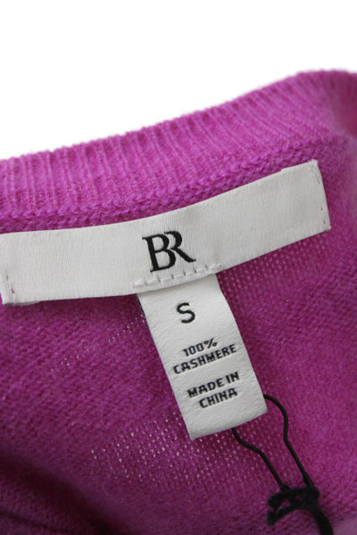 BR Women Cashmere Sweater Vest Pink Crew Neck Sleeveless Solid Size S