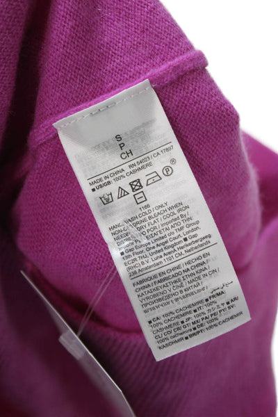 BR Women Cashmere Sweater Vest Pink Crew Neck Sleeveless Solid Size S