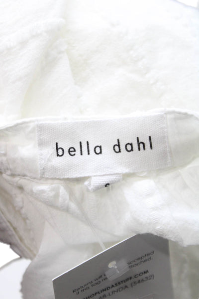 Bella Dahl Women Short Sleeve Striped Collared Button Blouse Size S