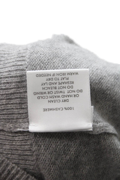 White + Warren Womens Cashmere Short Sleeve Cardigan Gray Size M