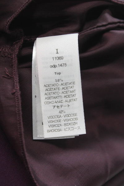 Forte Forte Womens Purple Acetate Sleeveless Outfit Set Button Neck Size 1