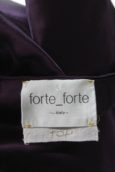 Forte Forte Womens Purple Acetate Sleeveless Outfit Set Button Neck Size 1