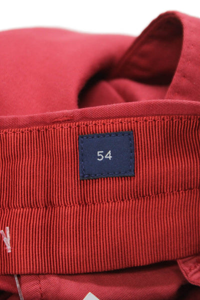 Incotex Mens Chino Pants Red Chinolino Button Closure Size 54