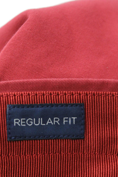 Incotex Mens Chino Pants Red Chinolino Button Closure Size 54