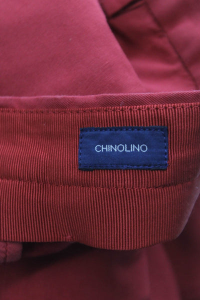 Incotex Mens Chino Pants Red Chinolino Button Closure Size 54