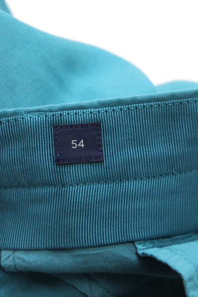 Incotex Mens Chino Pants Green Chinolino Button Size 54