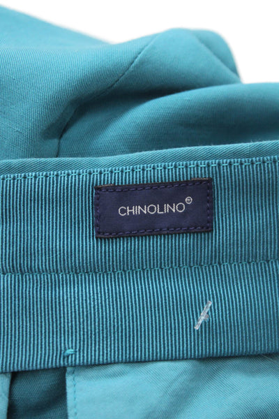 Incotex Mens Chino Pants Green Chinolino Button Size 54