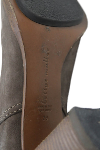 Bettye Muller Womens Slip On Block Heel Knee High Boots Brown Suede Size 39