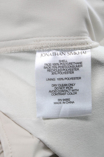 Jonathan Simkhai Women Beige Polyurethane Drawstring Jogger Pants Size M