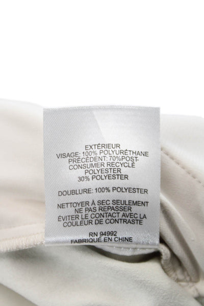 Jonathan Simkhai Women Beige Polyurethane Drawstring Jogger Pants Size M