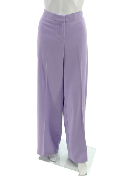 Pinko Women Dress Pants Purple Polyester Button Size 8
