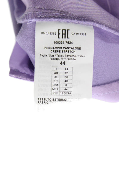 Pinko Women Dress Pants Purple Polyester Button Size 8