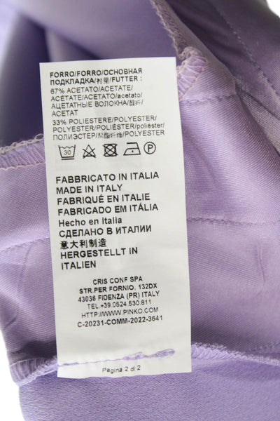 Pinko Women Dress Pants Purple Polyester Button Size 8