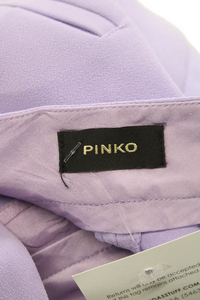 Pinko Women Dress Pants Purple Polyester Button Size 8