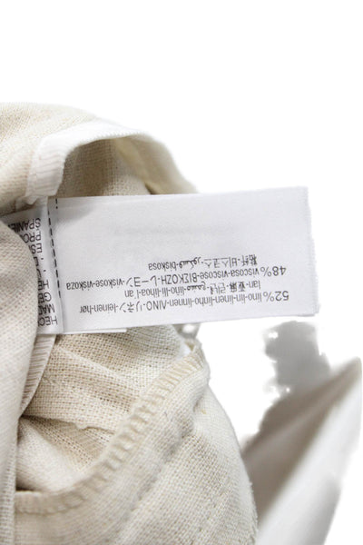Zara Womens Linen Dress Pants Beige Button Size XS