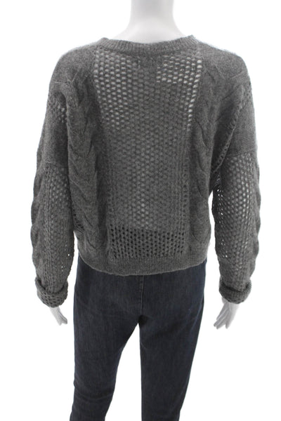 Naadam Women Cardigan V-Neck Merino Cashmere Gray Long Sleeve Size XS