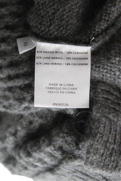 Naadam Women Cardigan V-Neck Merino Cashmere Gray Long Sleeve Size XS