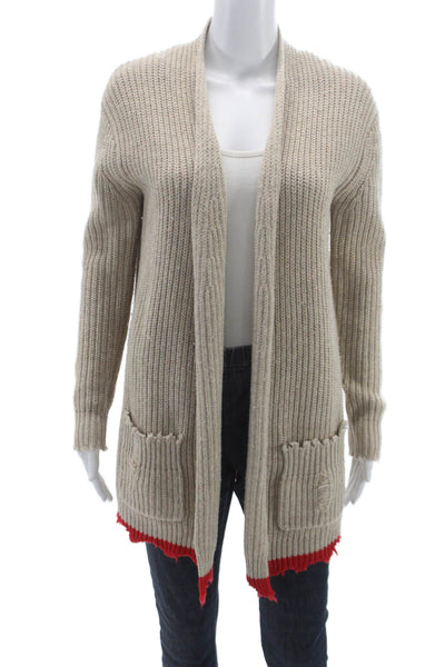 Zadig & Voltaire Women Collared Wool Cardigan Beige Long Sleeve Size XS