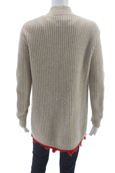 Zadig & Voltaire Women Collared Wool Cardigan Beige Long Sleeve Size XS
