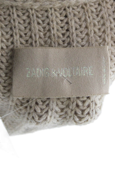 Zadig & Voltaire Women Collared Wool Cardigan Beige Long Sleeve Size XS