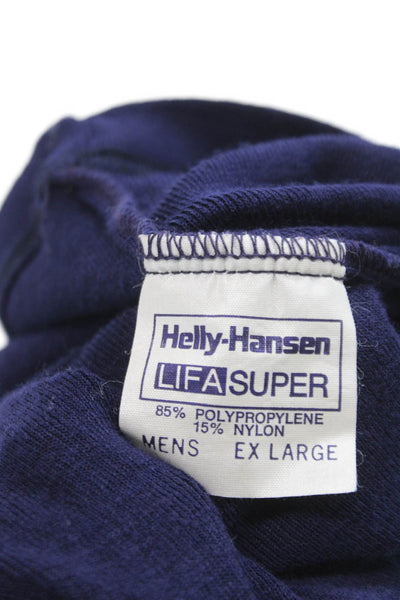Helly Hansen Mens Blue Striped Pullover Crew Neck Long Sleeve Size XL